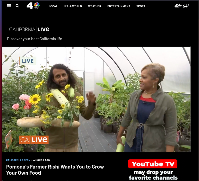 Sarvodaya Farms featured on NBC CA Live